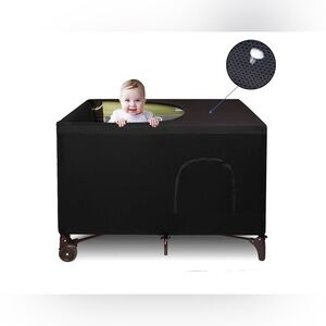 Crib Blackout Cover Tent - Breathable Travel Crib Tent - Portable Tent